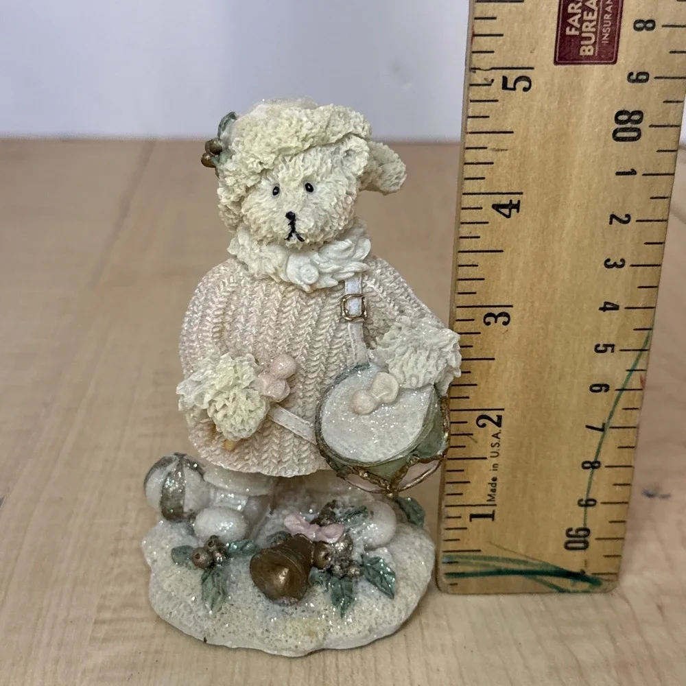 Greenbrier Snow Bear Drummer Figurine #812005 Original Sticker Christmas